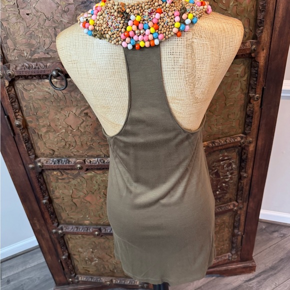 Beaded Alice Olivia Olive‎ Green Sleeveless Dress S/P - Picture 3 of 7